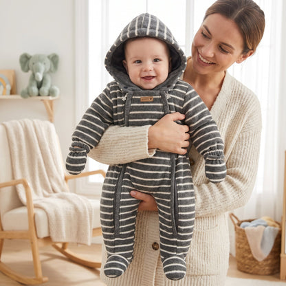 Baby Winter Fleece Snowsuit with Hood