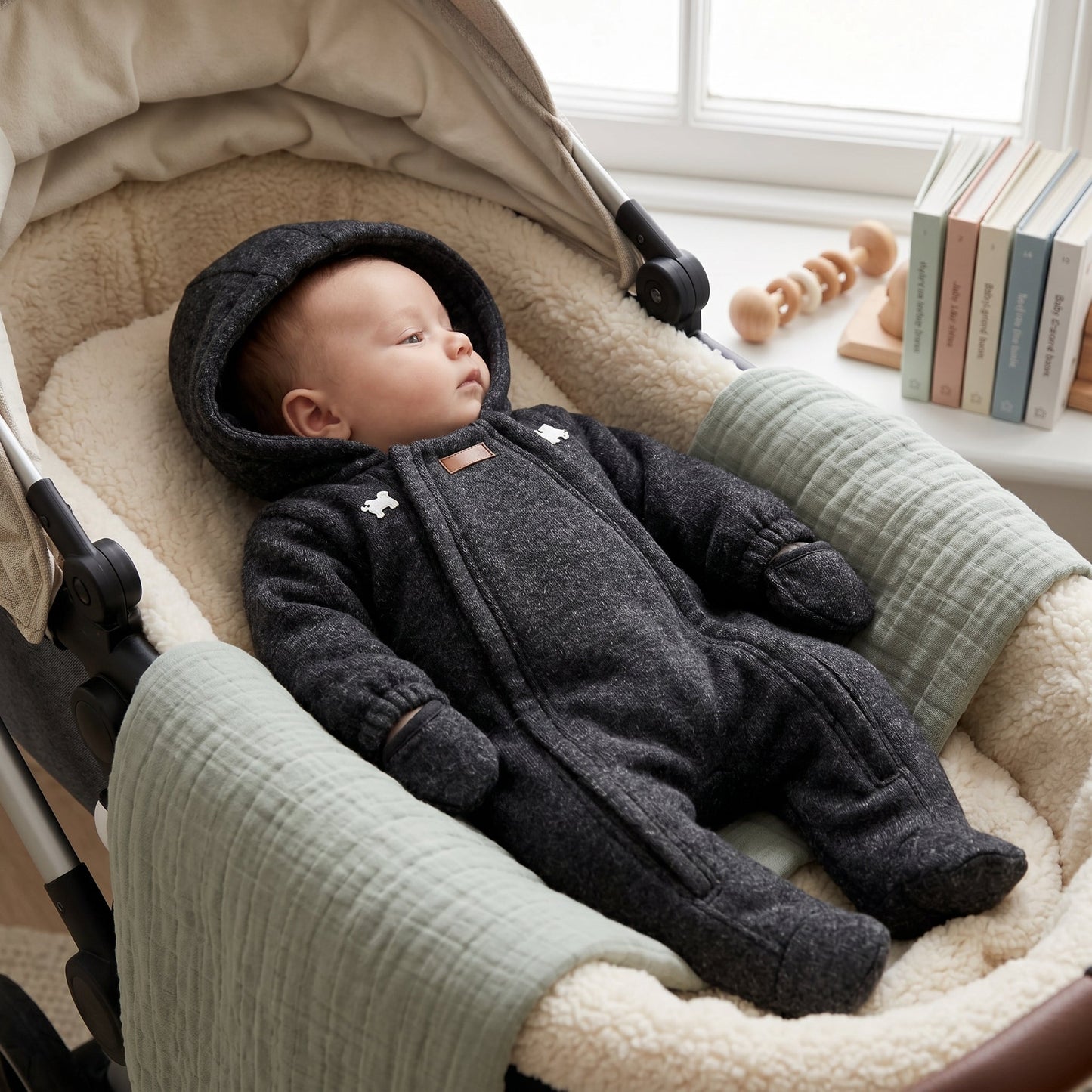 Baby Winter Fleece Snowsuit with Hood