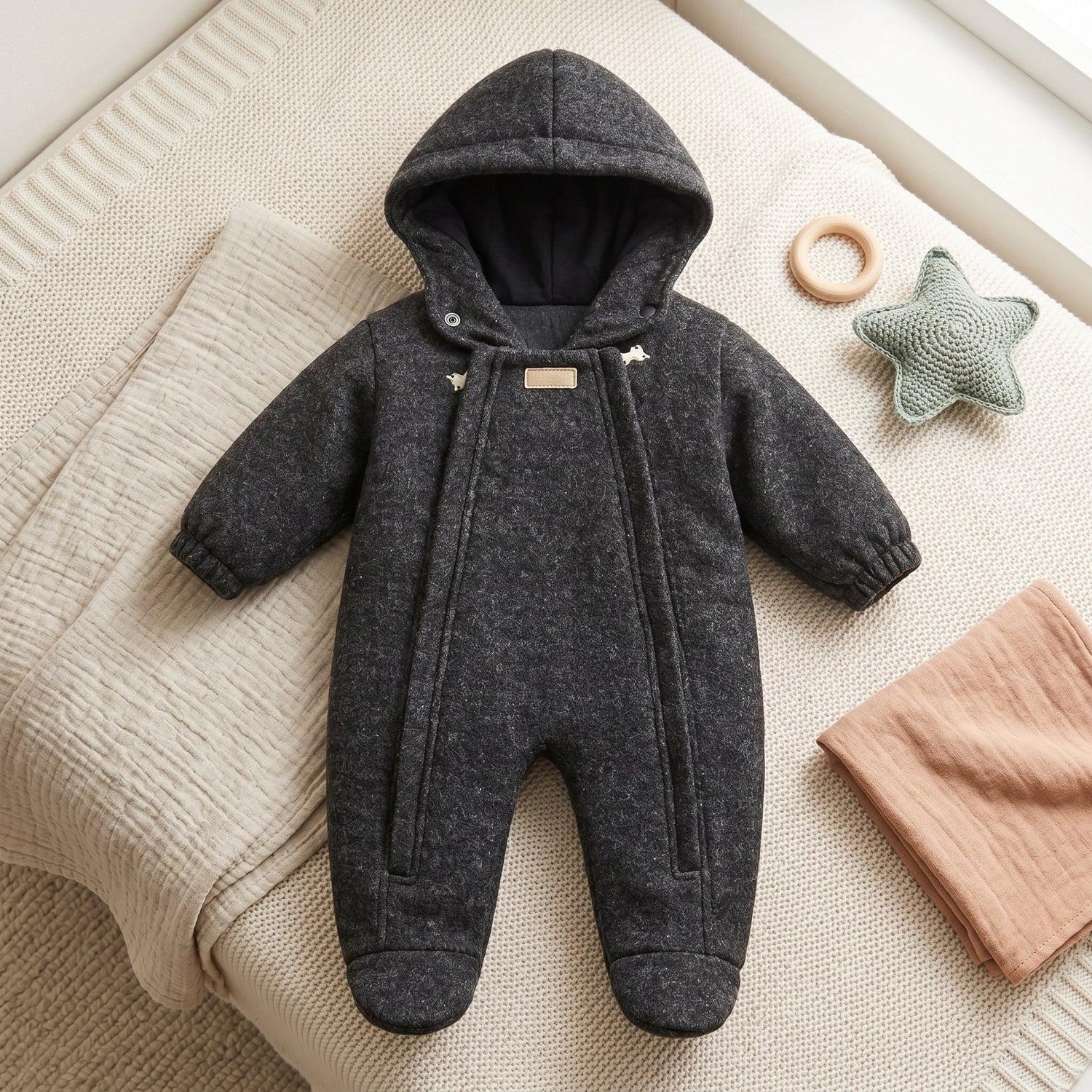 Baby Winter Fleece Snowsuit with Hood