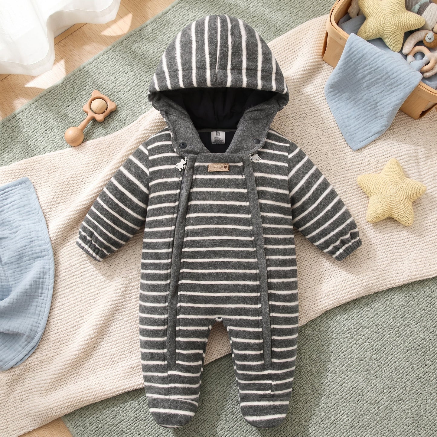 Baby Winter Fleece Snowsuit with Hood