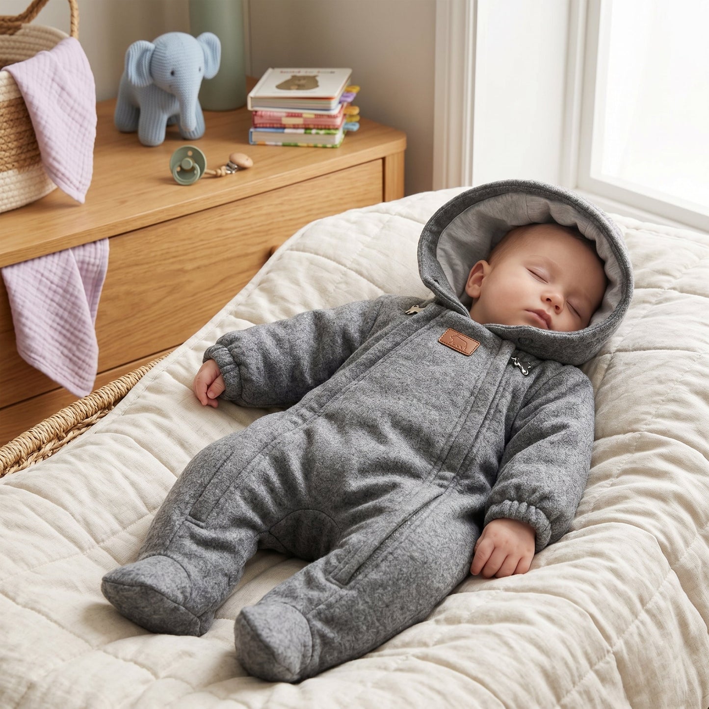 Baby Winter Fleece Snowsuit with Hood