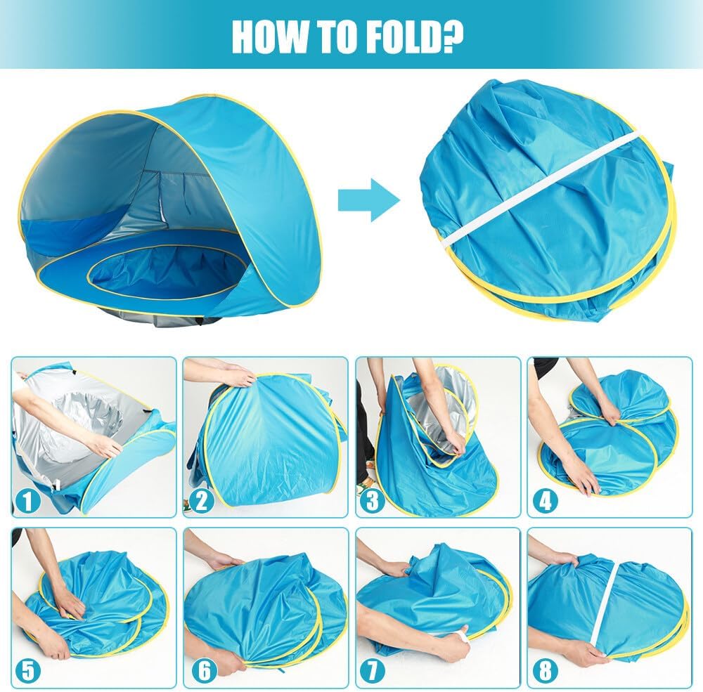 Little Manta Baby Beach Tent with Paddling Pool