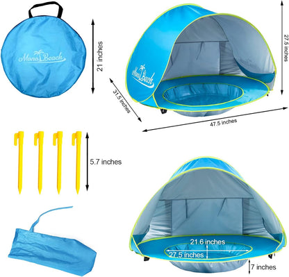 Little Manta Baby Beach Tent with Paddling Pool
