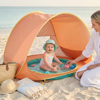 Little Manta Baby Beach Tent with Paddling Pool