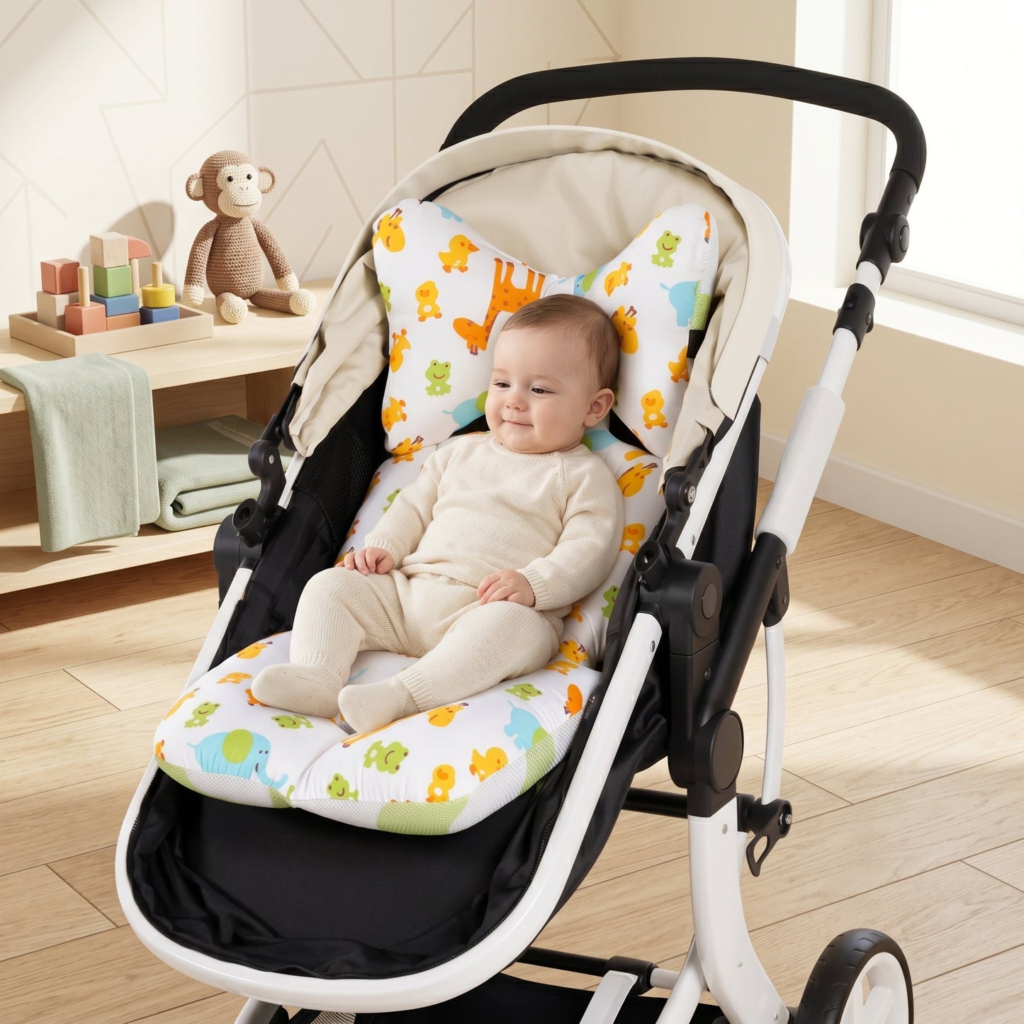 Breathable Head Support Stroller Pad