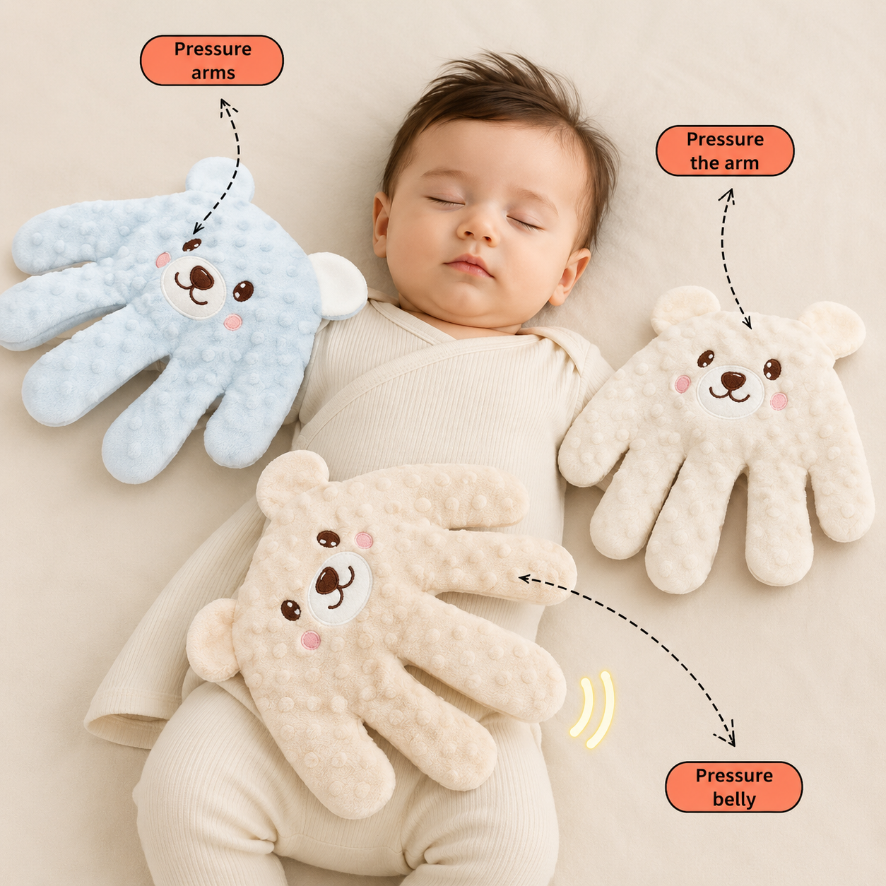 Momcy Newborn Baby Sleep Aid Palm Pillow
