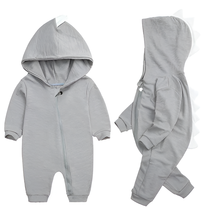 Dinosaur Hooded Baby Onesie