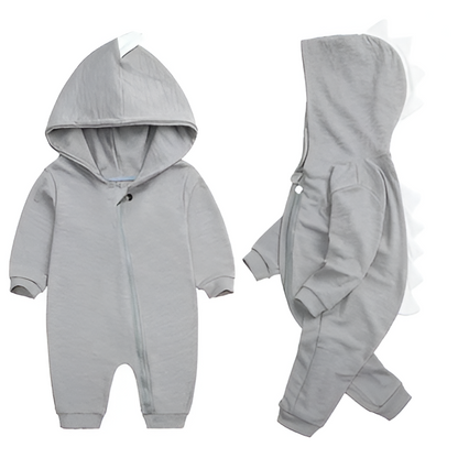 Dinosaur Hooded Baby Onesie