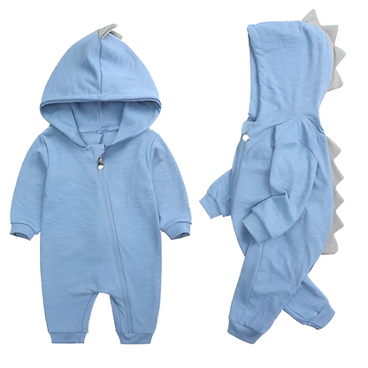 Dinosaur Hooded Baby Onesie
