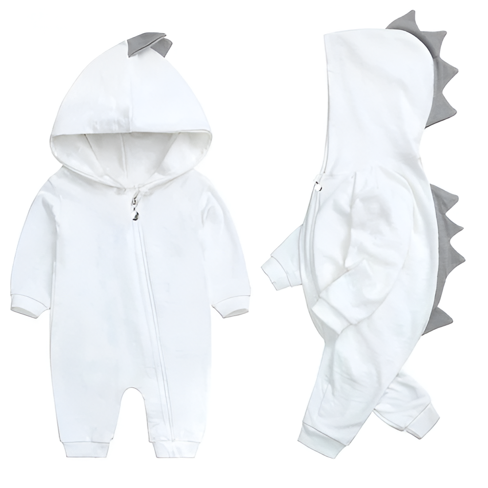 Dinosaur Hooded Baby Onesie