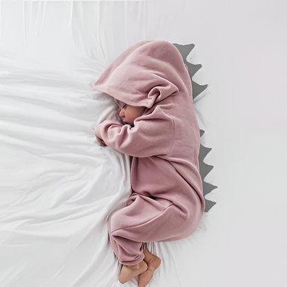 Dinosaur Hooded Baby Onesie