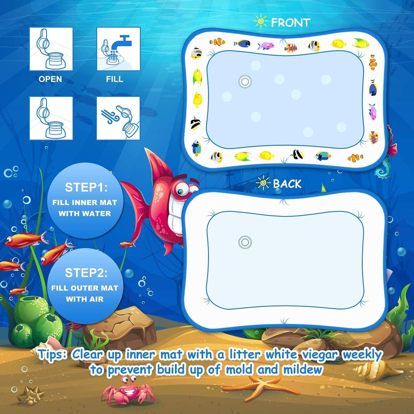 Inflatable Tummy Time Water Play Mat