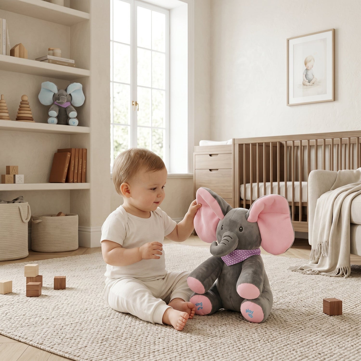 Little Manta Peek-a-Boo Elephant Plush Toy