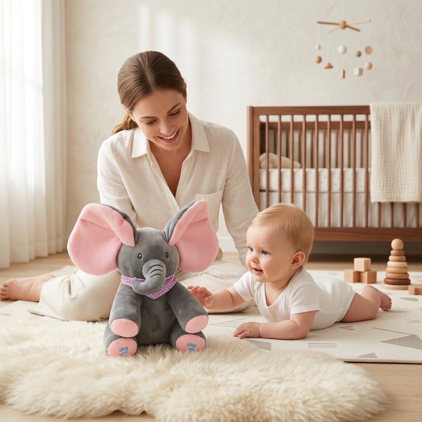 Little Manta Peek-a-Boo Elephant Plush Toy