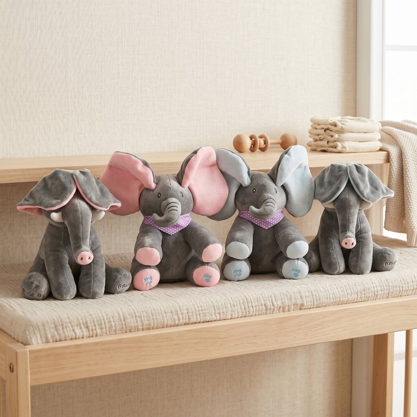 Little Manta Peek-a-Boo Elephant Plush Toy