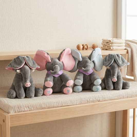 Little Manta Peek-a-Boo Elephant Plush Toy