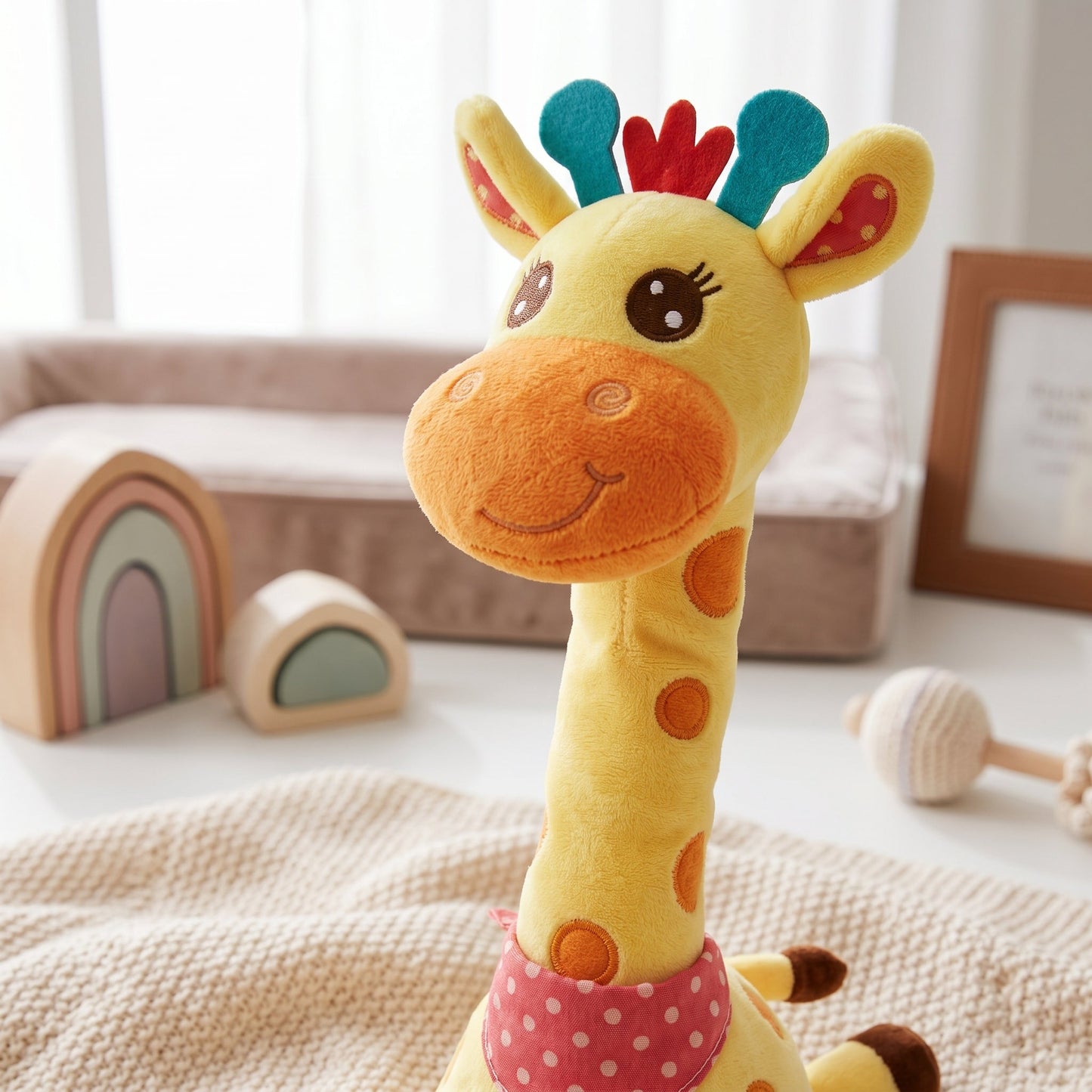 Little Manta Singing Giraffe Plush Toy
