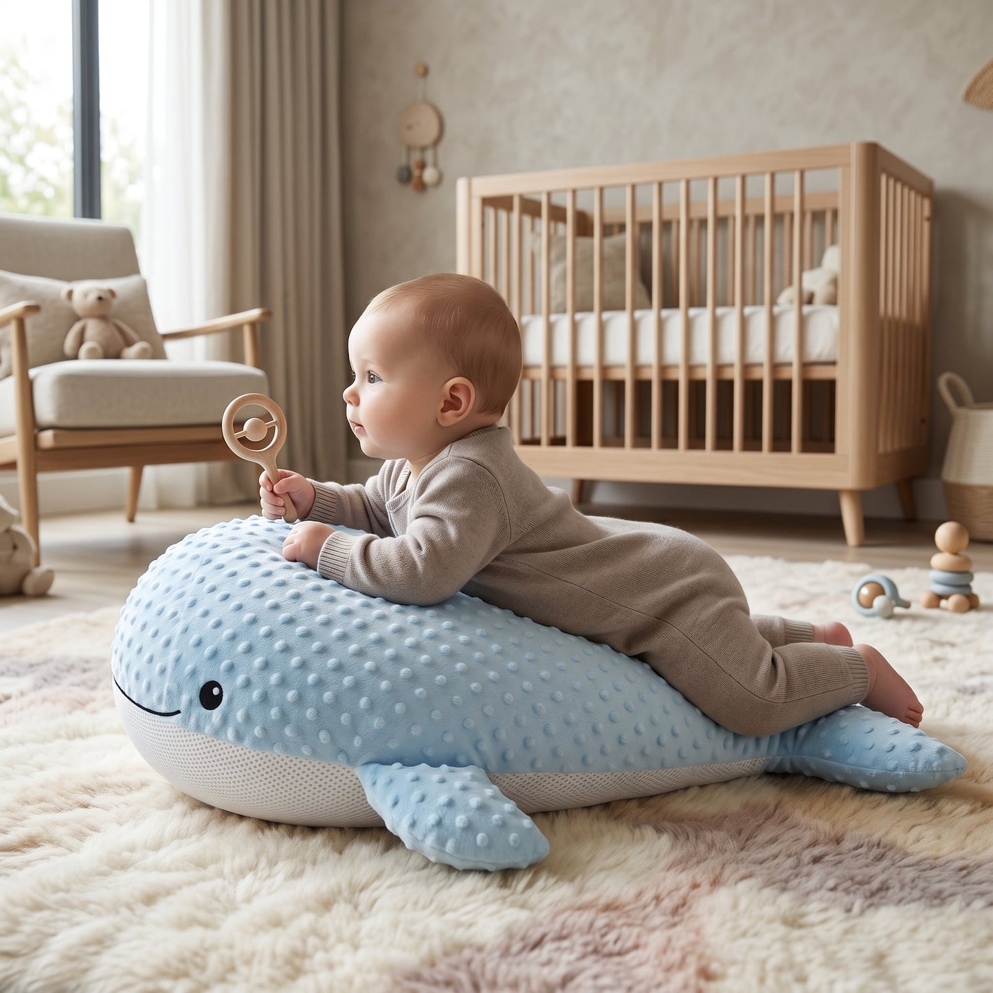 Little Manta Whale Tummy Relief Pillow