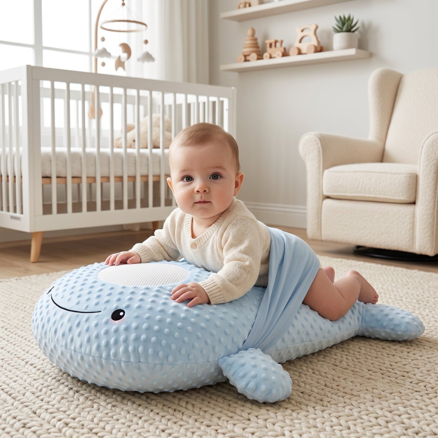 Little Manta Whale Tummy Relief Pillow