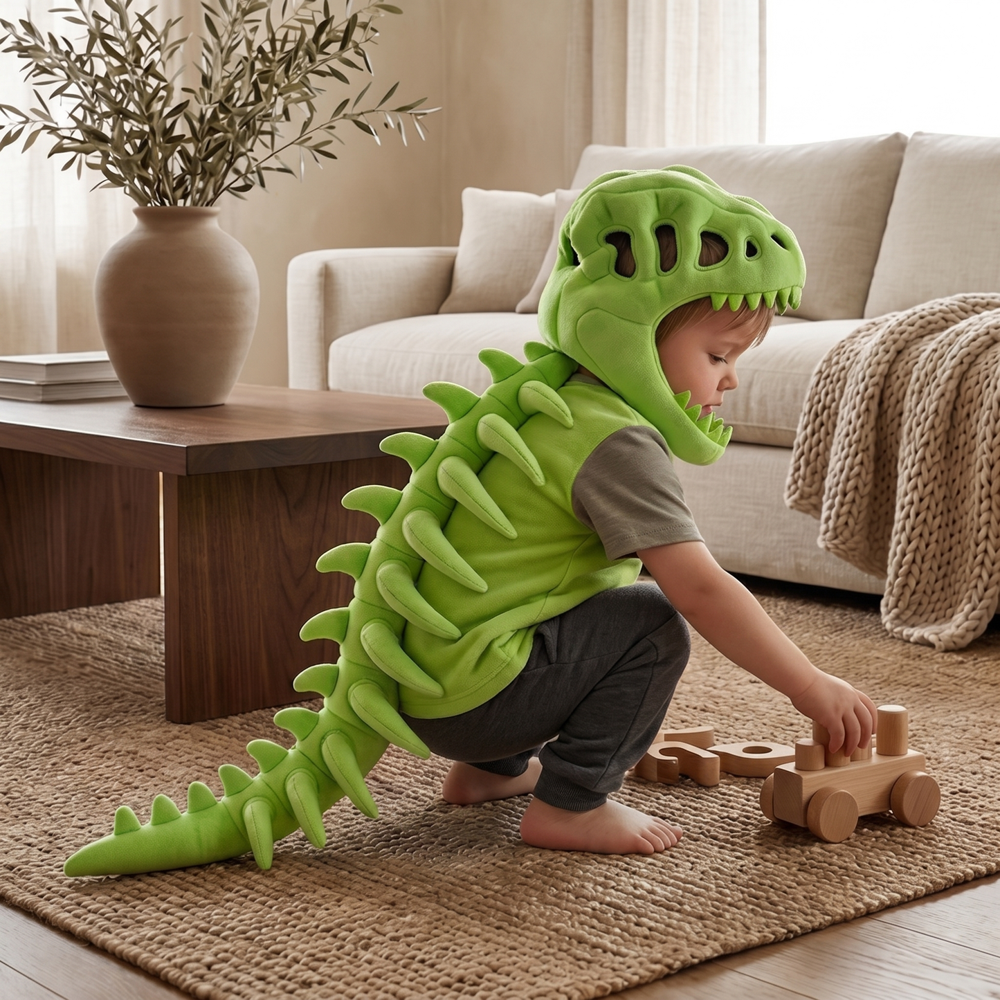 Little Manta Dino Plush Hoodie