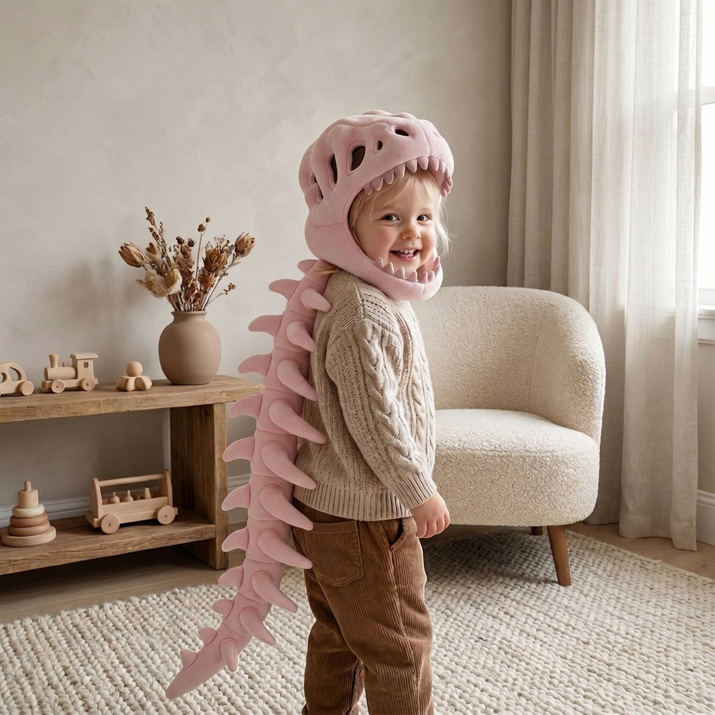 Little Manta Dino Plush Hoodie