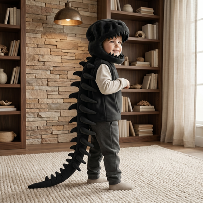 Little Manta Dino Plush Hoodie