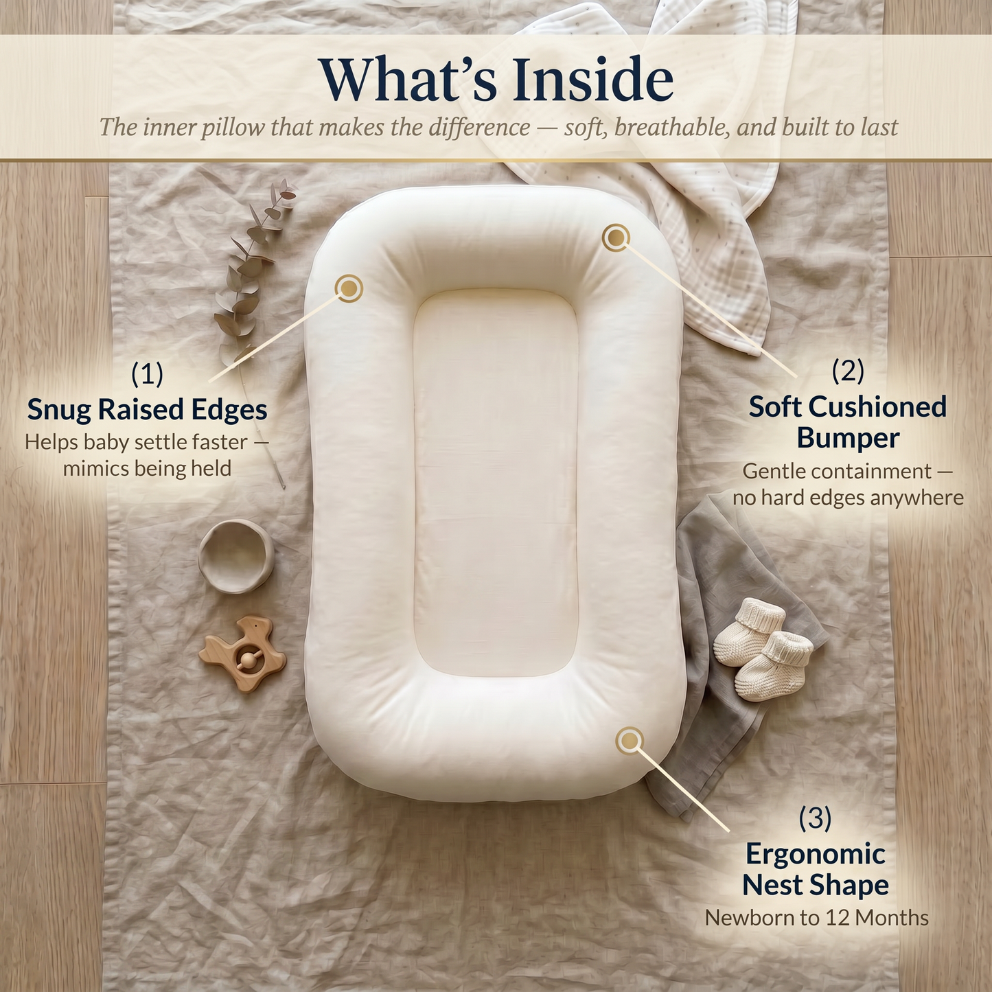 Little Manta Pastel Baby Lounger Pillow